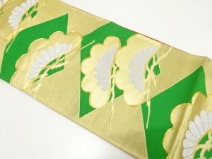 アンティーク　笠松に菱模様刺繍袋帯（材料）